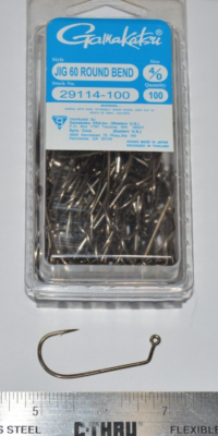 gamakatsu jig 60 round bend hooks 4/0 super value pack 29114-100