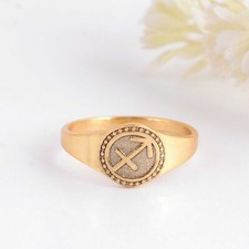 Engraved Zodiac Signet Silver Ring, Sagittarius Ring, Astrological Ring, Zodiac