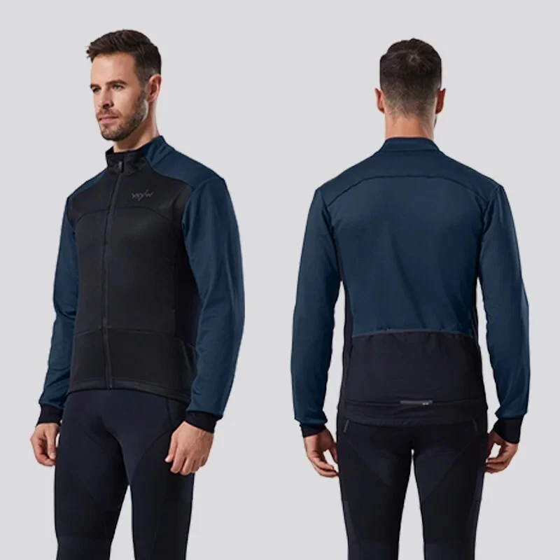 YKYWBIKE Men Cycling Jacket Winter Thermal Fleece Bicycle Tops Waterproof 0°C - Image 3 of 4