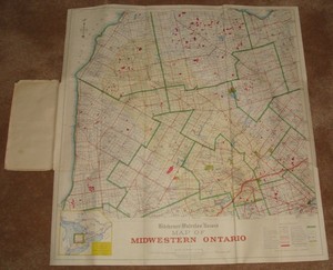 Hc001 Vtg 1964 Kitchener Waterloo Record Midwestern Ontario On Map