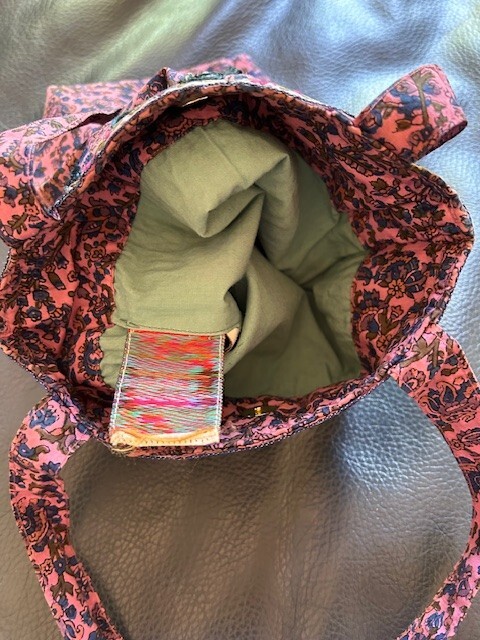 Karavan Trading Company cloth club bag cellphone ipad wristlet purse mirror trim