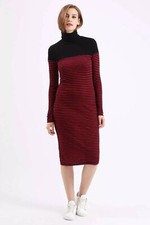 Topshop Striped Midi Bodycon Dress SIZE UK10 EUR38 US6