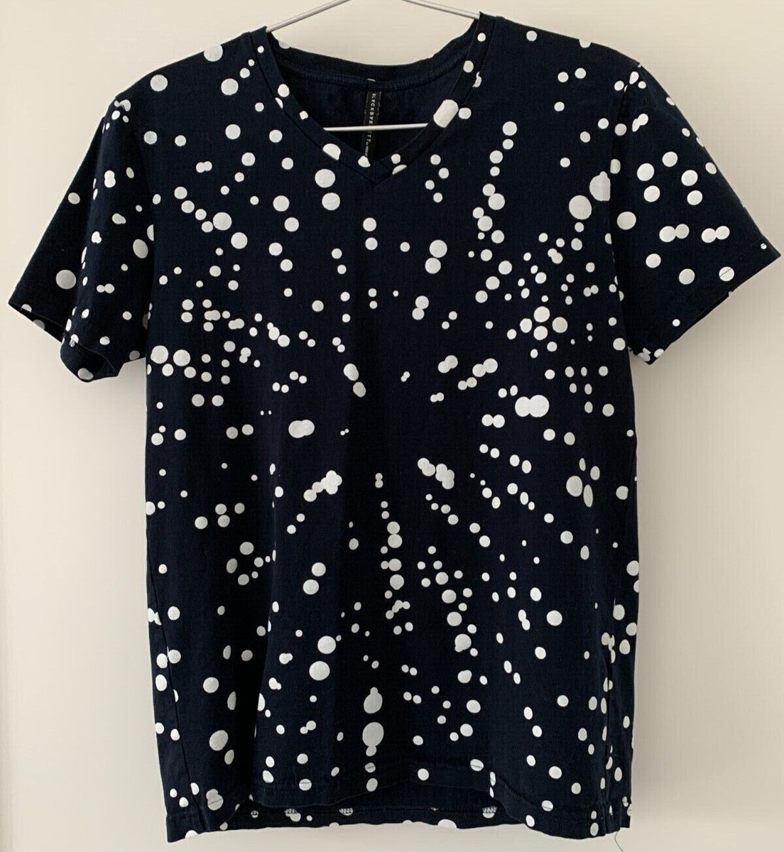 Neil Barrett BLACKBARRETT Dots Print Short Sleeve V Neck T-Shirt 
