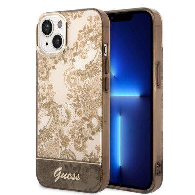 GUESS iPhone 14 Plus / 15 Plus Hlle Case Cover Porcelain Collection Braun  | eBay