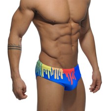 Men's Swimming Fashion Beach Shorts Swimwear Swim Briefs Color Print Underwear