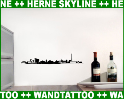 Samunshi Wandtattoo Herne Skyline Wandaufkleber   30 x 5,9cm 