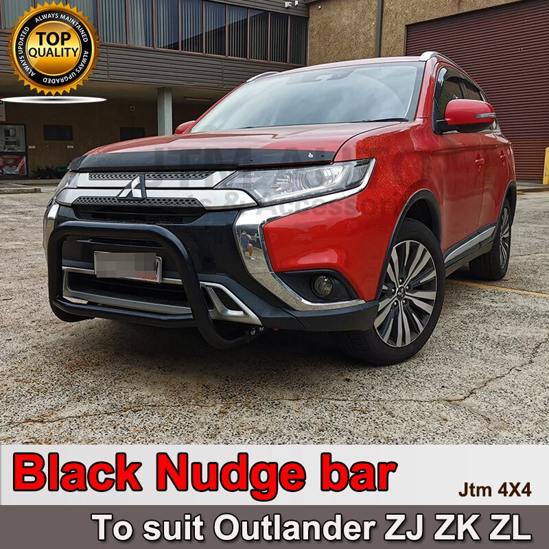 Black Steel Nudge Bar Grille Guard For Mitsubishi Outlander ZJ ZK 2013-2021 - image 2 of 3