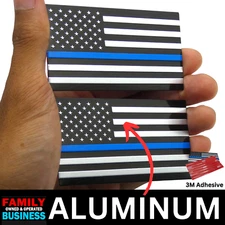 2x ALUMINUM Thin Blue Line Decal Sticker Car, Motorcycle, SUV