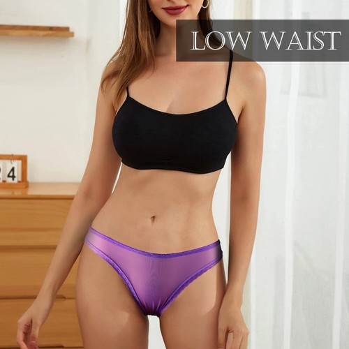 Women's Sexy Mesh Sheer Thong Ultra-thin Panties See-through Lingerie Panties - Picture 53 of 60