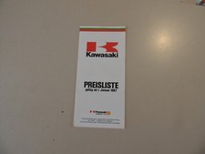 1987 Price List Brochure Kawasaki GPZ 600 750 R Turbo 900 1100 Z 1300 GT 1000 RX