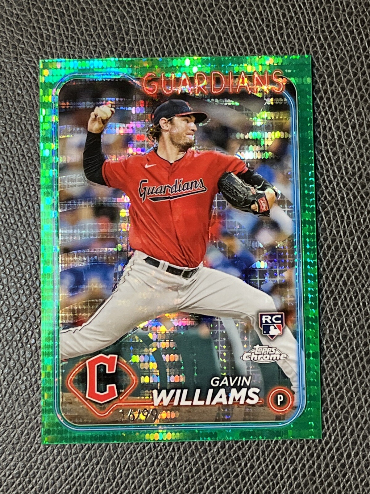 2024 Topps Chrome /99 Gavin Williams Rookie Sonar Green Refractor #15 Guardians