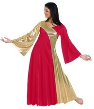 Body Wrappers Girls Asymmetrical Dress SCR W/GOLD 8-10