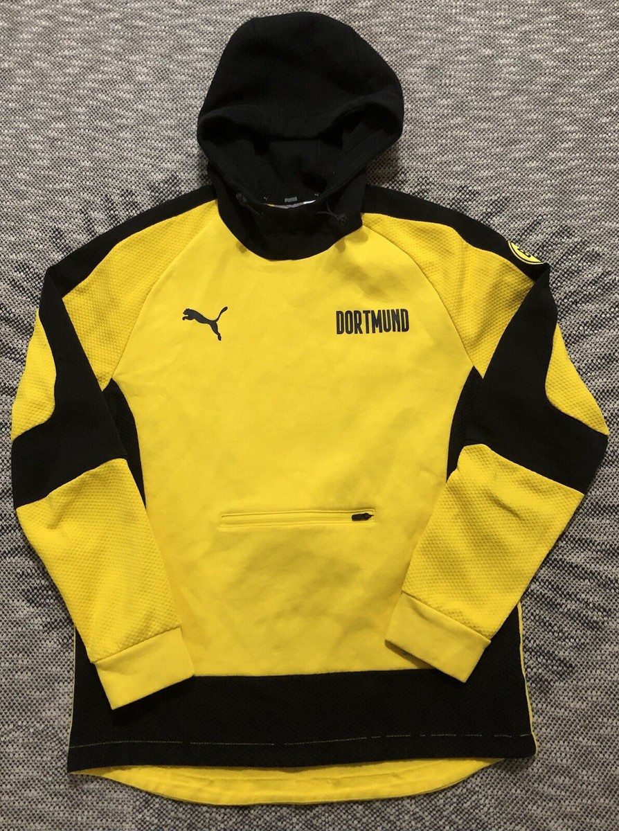 PUMA men's yellow/black Borussia/Dortmund dry cell hoodie Medium