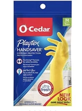 MEDIUM Playtex O-Cedar Living Gloves Drip-Catch Cuff Reusable Gloves 1 Pair