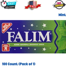 Falim Sugarless Plain Gum Individually Wrapped, Mint Flavored,100 Piece (pack 1)