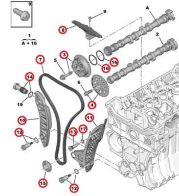 Engine Timing Chain Kit for Mini, Peugeot, Citroen 1.6 Turbo N14