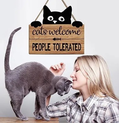 Cats Welcome People Tolerated - Metal Sign – UNBRANDED
