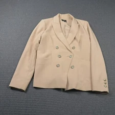 Portmans Womens Blazer Jacket 14(AU) or Large Brown Double Breasted Long Sleeve