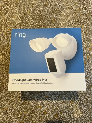 Ring Floodlight Cam Wired Plus - NEXT DAY SHIP - 1080p HD White **Brand New**