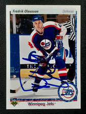 FREDRIK OLAUSSON AUTHENTIC AUTOGRAPH 1990-91 UPPER DECK 90-91 NO 237      91455