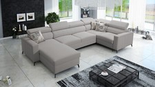 Ecksofa Wohnlandschaft U-Form Schlaffunktion Sofa Couchgarnitur BALTIC V MAXI