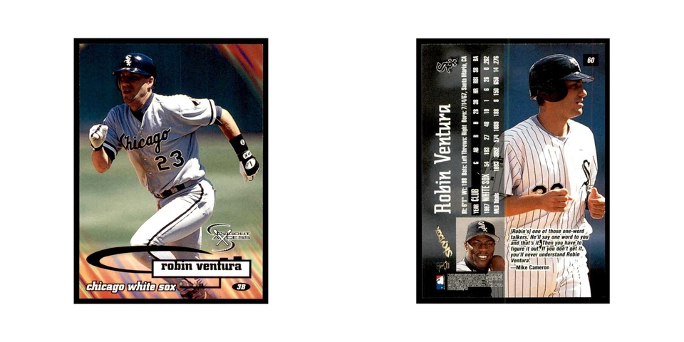 1998 SkyBox Dugout Axcess Robin Ventura Baseball Cards #60 - Image 3 of 3