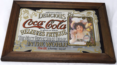 Vintage Delicious Coca Cola 5 Cents Mirror Framed | eBay