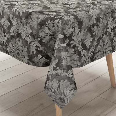 Wachstuch Tischdecke C141061 Ornamente Barock schwarz grau eckig rund oval 