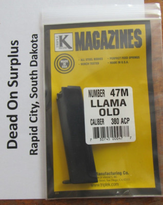 triple k 47m for Llama Mugica Tauler 380 model 2 & 3 narrow base  7RD MAGAZINE