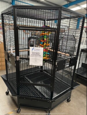 Parrot-Supplies Denver XL Ara Eckpapageienkäfig - Schwarz, riesiger Arakäfig.,