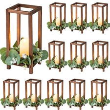 Geelin 12 Set Wooden Wedding Lantern Centerpiece Decor Baptism Lantern Candle...