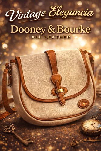 Sac à main vintage Dooney & Bourke All Weather cuir poinçon beige selle grainé  - Photo 1/10