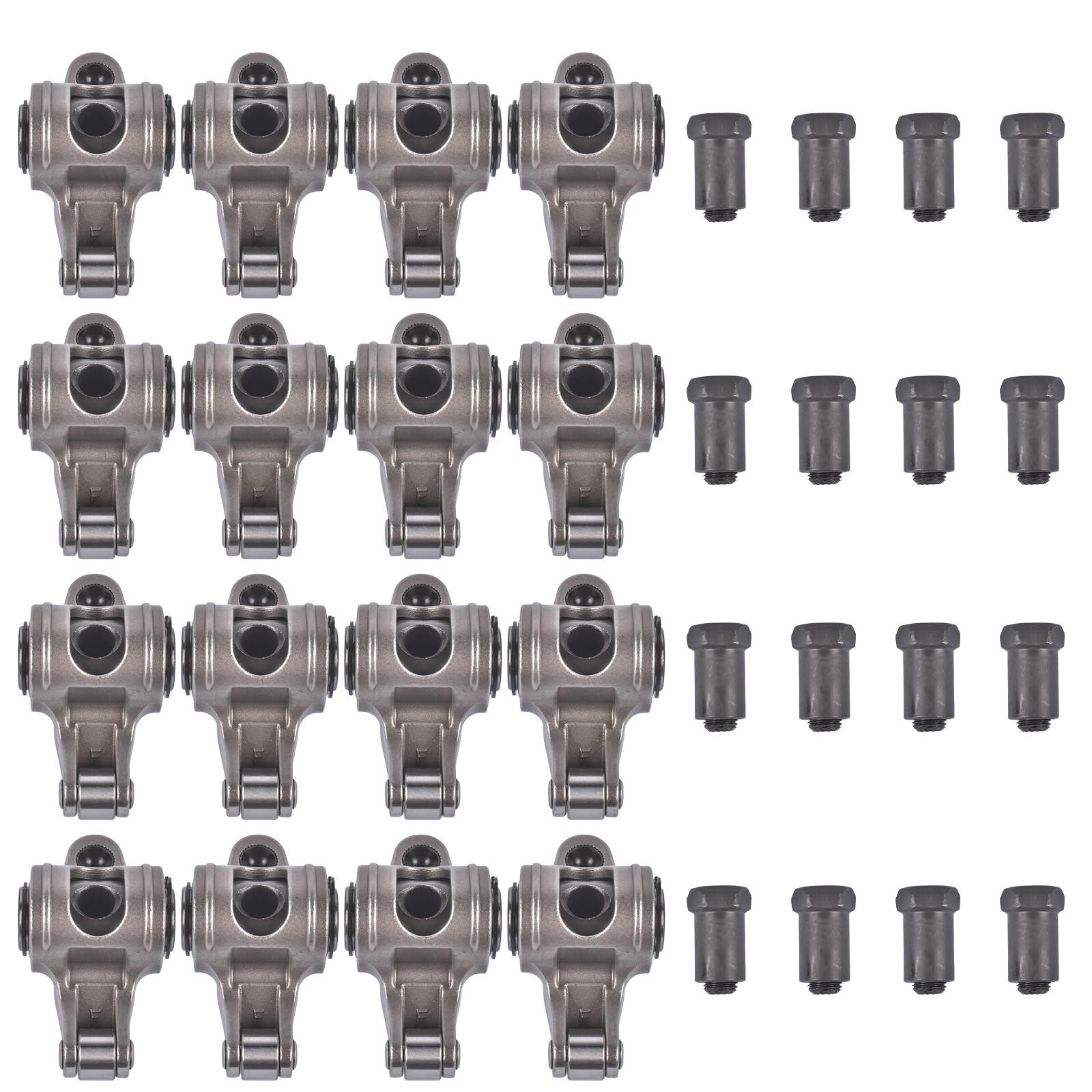 16pc Roller Rocker Arms 1.6 Ratio for Ford SBF 289 302 351W Stainless ...