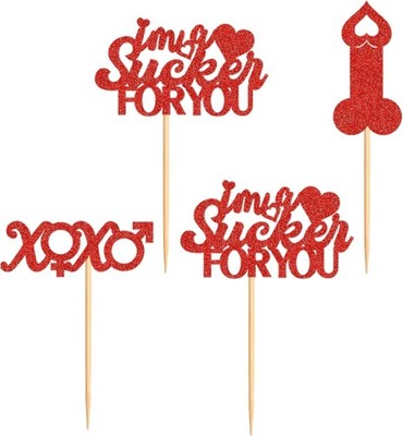 Cupcake Topper Liebe Mottoparty Deko 48 Teile I m a Sucker for You