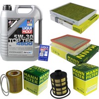 Mann Inspektionspaket 5L Liqui Moly Top Tec 5W-30 FüR Opel Zafira B 1.9 Cdti