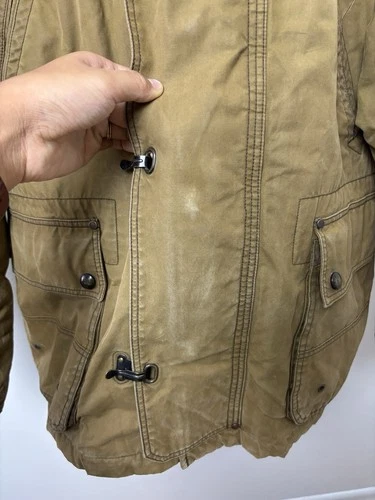 J Crew Jacket Mens M Brown Tan Woodland Military Field Barn Coat Lobster Fireman image 6