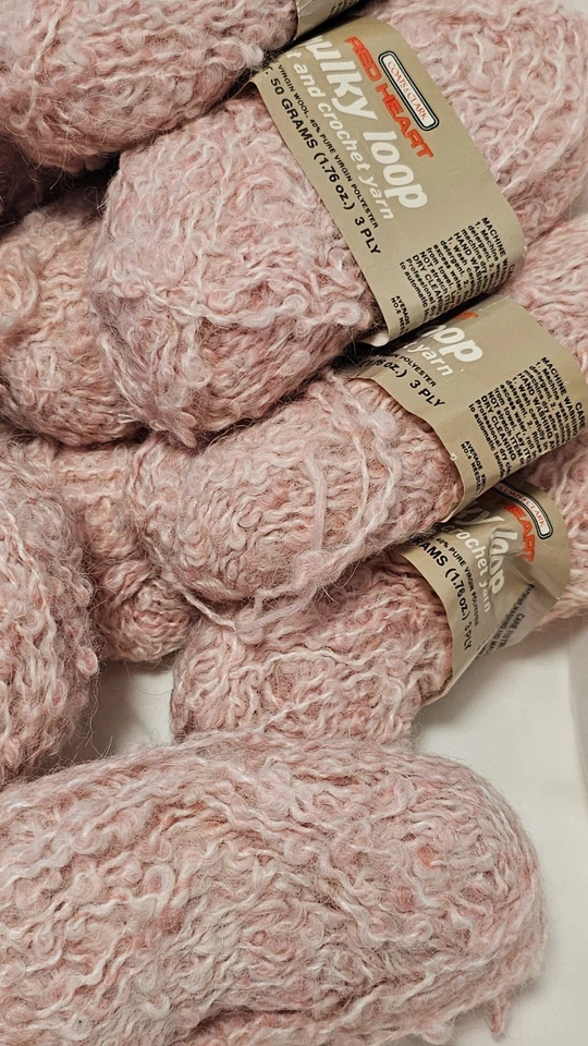 Abrigos Red Heart & Clark BULKY LOOP 10+ madejas hilo mezcla lana multi rosa 19 0z Foto 2 de 4