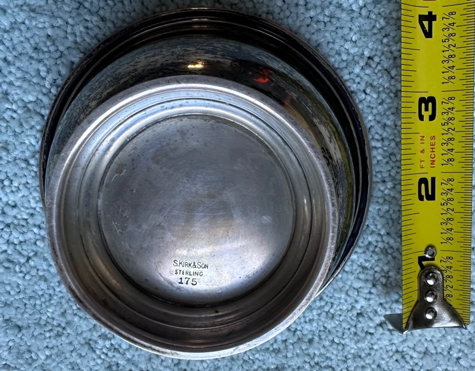 S. Kirk & Son Paul Revere 5" Cuenco Vintage Plata de Ley Foto 3 de 3