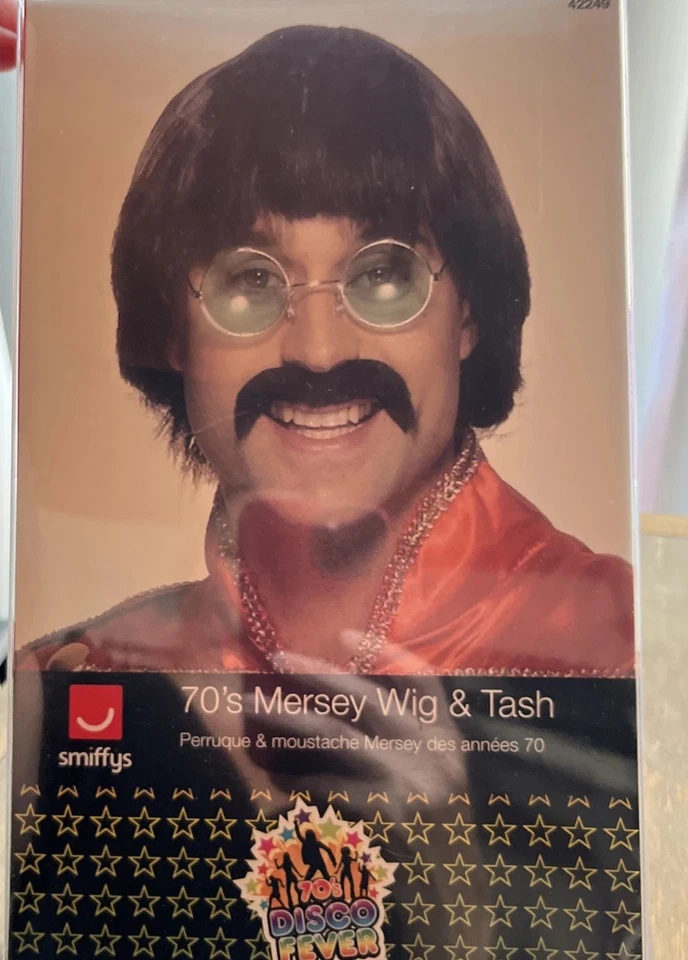 Groovy Hippie Men's Party Costume Chest Size 42, Wig/scarf & bonus - Image 4 of 4