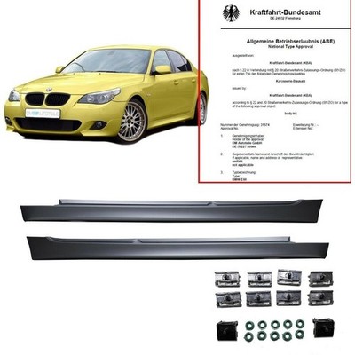 Sport Seitenschweller Set grundiert passt für BMW 5er E60 E61 03-10 M-Paket *ABE