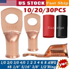 10/30PCS Battery Lugs Ring Terminals Connectors for Marine, Automotive, Cables