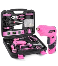 Pink Power-Screwdrivers Tool Set for Women,3.6V Power Screwdriver Cordless Re...