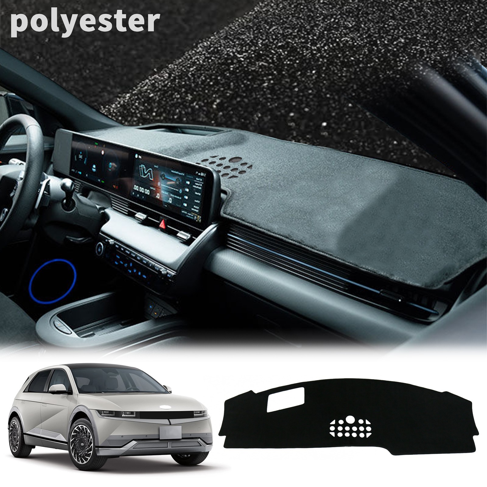 for Hyundai IONIQ 5 2022-2025 Dashboard Pad Dash Mat Dashmat Polyester HUD LHD