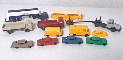 Vtg Wiking Roskoph N Scale Vehicle Lot 12 VW Bus Beetle Aral Tanker Truck Car
