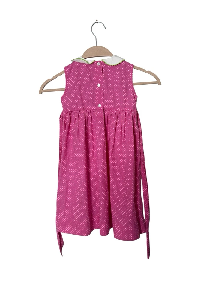 Vive La Fete pink polka dot popscicle smocked dress size 4t - Image 3 of 4