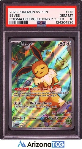 Pokemon 2025 Eevee 173 Pokemon Center Prismatic Evolutions ETB GEM MINT PSA 10