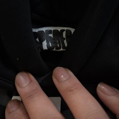 black sp5der hoodie gray letter. size small