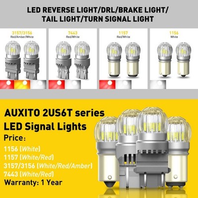 Super Bright LED 1156 P21W 7506 Reverse Backup Light Bulb 6000K White AUXITO N