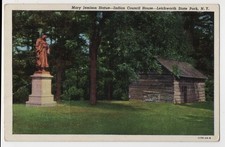 Mary Jemison Statue Indian Council House Letchworth SP NY VTG UNP 1930s Postcard