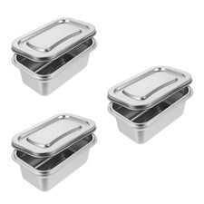 Household Freezer Container Set 3 Pcs 6.69X4.33X8.26 Inch Reusable Ice Cream ...